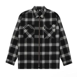 G59 Records Shadow Plaid Zipper Flannel Black size XL NWT in packaging‎